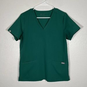 Figs Hunter Green Short Sleeve Women's Top